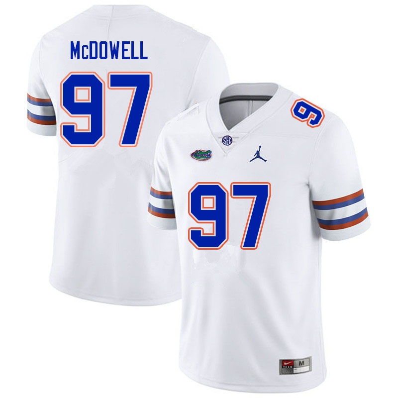 Men #97 Griffin McDowell Florida Gators College Football Jerseys Sale-White - Click Image to Close